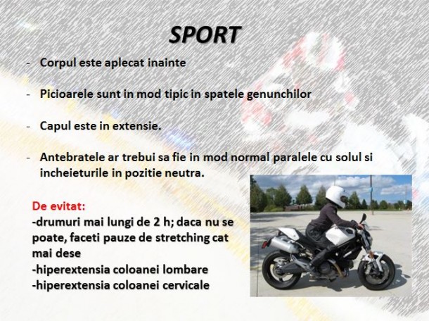 Curs teoretic moto - postura pe motocicleta